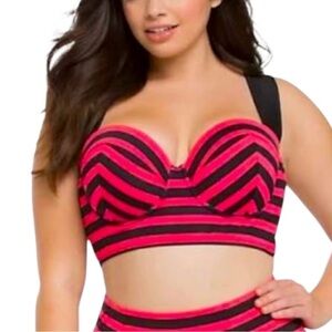Torrid Swimsuit Top Bikini Bathing Suit Longline Underwire Push Up Women’s 4-4X